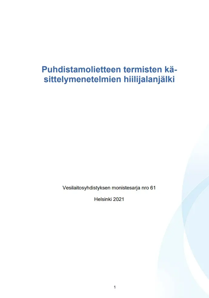 Puhdistamolietteen termisten käsittelymenetelmien hiilijalanjälki